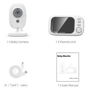 New 3.5'' Video Baby Monitor Night Vision Security Cam 2.4G Mother Kid 2 Way Audio Talk Video Surveillance Cam With Temperature — image 7