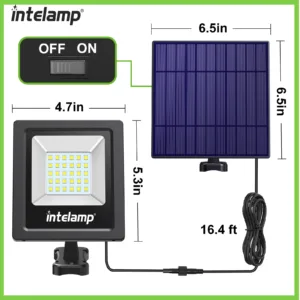 intelamp 4400mah 2 Pack Outdoor Solar Light Solar Lamp Waterproof Street Light Security Flood Lights For Garden Yard Patio Porch — image 6