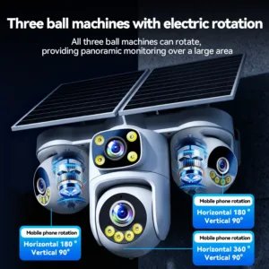 20MP 4 Lens 4 Screen 4G Solar Security Camera Outdoor PTZ WiFi IP Camera 10X Zoom Auto Tracking Wireless CCTV Surveillance — image 4
