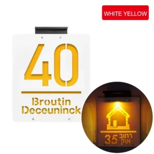Personalized Solar LED House Number Outdoor 3D Cut Acrylic Door Plate Illuminated Door Number Solar Lights Outdoor Door Sign — image 11