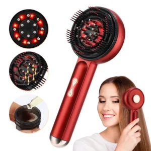 Electric Vibration Massage Comb Red Light Therapy Hair Growth Massage Scalp Brush Anti Hair Loss Liquid Oil Applicator Hair Care — image 9