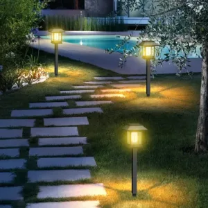 Outdoor Solar LED Ground Stake Light Lawn Lamp for Garden Villa Courtyard Park Landscape Yard Atmosphere Lighting — image 2