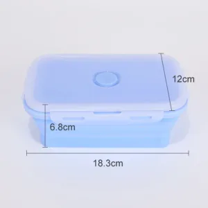 Collapsible Food Storage Containers Foldable Silicone Lunch Containers with Lids, Rectangle Collapsible Bowls Round Food Bowls — image 31