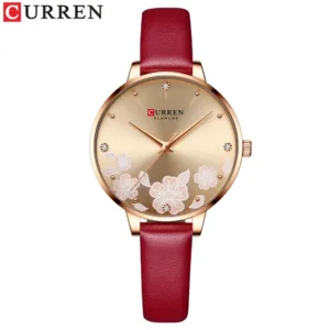 CURREN 9068 Women's Watch Quartz Wristwatch Slim Minimalist Printed Rhinestone Small-Dial Leather-Strap Women's Watch — image 9