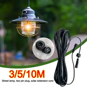 2 Pin Plug Solar Cable Extension 3M/5M/10M Waterproof Power Connection Wire Street Light Extension Cord — image 2