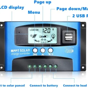 Y&H MPPT Solar Charge Controller 40A 60A 100A with Load/Dual USB /LCD 12V 24V Auto Solar Panel Charger Regulator — image 4