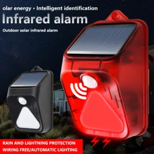 Waterproof Solar Powered Alarm Light Siren Remote Control Motion Sensor Detector Strobe Alarm Pet For Home Yard Outdoor Security