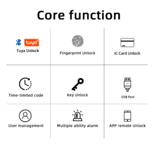 RAYKUBE M5 Tuya BLE Smart Fingerprint Door Lock Digital Electronic Lock with Password/Key/IC Card/ Smartlife/ Tuya APP Unlock — image 2