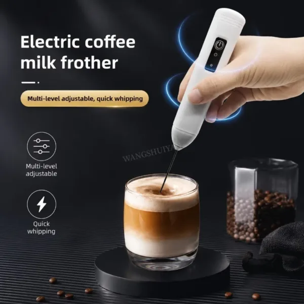 Wireless Milk Frother Electric Type-C Handheld Blender Stainless Steel Mini Coffee Maker Whisk Mixer For Coffee Cappuccino Cream