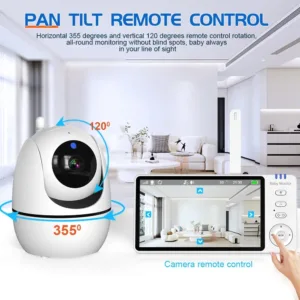 5 Inch Video Baby Monitor With Camera PTZ Zoom Babyphone Cam Security Protection Surveillance Cameras Temperature Sensor Lullaby — image 2