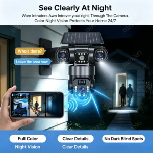 V380 Pro WiFi Triple Screens Solar Camera CCTV AOV 4G LTE Sim Card Video Surveillance Solar IP Camera PTZ 4G Security Protection — image 6