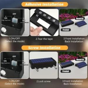 4pcs Solar Wall Light Outdoor Waterproof Solar Light Lighting Home Garden Courtyard Decoration Outdoor Sunlight Light — image 16