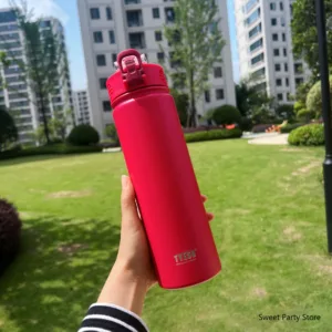 Tyeso 600/750ML Stainless Steel Vacuum Flask With Straw Car Thermal Cup Sports Water Bottle Travel Insulated Cup Thermal Mug — image 19