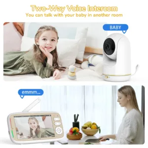 5 Inch Baby Monitor 3x Zoom PTZ Cam APP+monitor Dual Control WIFI Electronic Baby Sitter Two Way Audio Night Vision Baby Phone — image 5