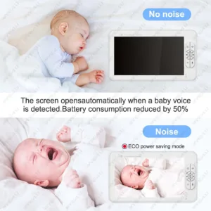 5 Inch Video Baby Monitor With Camera PTZ Zoom Babyphone Cam Security Protection Surveillance Cameras Temperature Sensor Lullaby — image 6