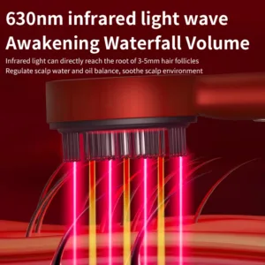 Electric Vibration Massage Comb Red Light Therapy Hair Growth Massage Scalp Brush Anti Hair Loss Liquid Oil Applicator Hair Care — image 4