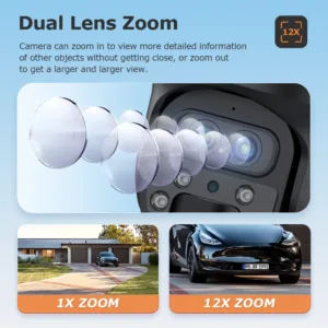 SHIWOJIA 15X ZOOM Solar Camera 4G 12MP Three Lens 360° View 5W Solar Panel Security Outdoor PTZ IP Camera 7800mAh Battery UBOX — image 2
