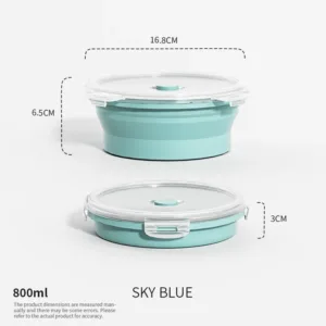 Collapsible Food Storage Containers Foldable Silicone Lunch Containers with Lids, Rectangle Collapsible Bowls Round Food Bowls — image 11