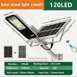 300W Powerful Solar Light Outdoor Solar Street Light 6000mah Waterproof Automatic Dusk to Dawn Street Light For Garage Garden — image 8