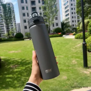 Tyeso 600/750ML Stainless Steel Vacuum Flask With Straw Car Thermal Cup Sports Water Bottle Travel Insulated Cup Thermal Mug — image 12