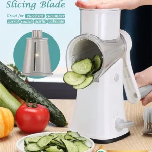 LMETJMA 5 in 1 Rotary Cheese Grater Shredder Kitchen Mandoline Vegetable Julienne Slicer Waffle Cutter Nut Chopper JT247 — image 16