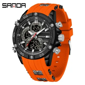SANDA New 6162 Fashionable Men's Electronic Watch Sports Fashion Multifunctional Waterproof LED Men's Electronic Watch 2025 — image 10