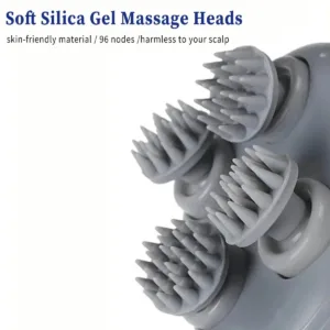 Head Massager with Adjustable Speed for Scalp Massage Red Light for Hair Care Soft Silicone for Deep Kneading of the Head — image 3