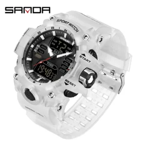 SANDA Luxury G Style Men's Electronic Watch Outdoor Sports LED Analog Digital Chronograph Military Dual Display 50M Waterproof — image 13