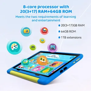 Kid Tablet Android 15 Tablet for Kids 10 inch 20GB+64GB 8-Core with Case 1TB TF Expandable for Toddler Children Parental Control — image 6