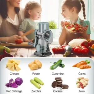 LMETJMA 3 in 1 Rotary Cheese Grater Versatile Manual Vegetable Slicer Peanut Nuts Grinder Cheese Vegetable Shredder Clear JT242 — image 20