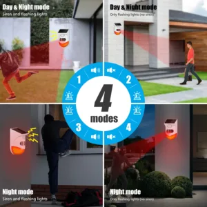 Outdoor Solar PIR Infrared Alarm Smart WiFi Siren Waterproof Wireless 433MHz Burglar Strobe Sensor Multiple Versions Available — image 5