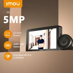 IMOU Smart Cat Eye 4.3'' Color Monitor, 5MP Wireless Video Camera, 2.4/5GHz Wi-Fi Intercom Doorbell
