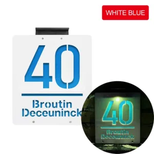 Personalized Solar LED House Number Outdoor 3D Cut Acrylic Door Plate Illuminated Door Number Solar Lights Outdoor Door Sign — image 8