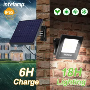 intelamp 4400mah 2 Pack Outdoor Solar Light Solar Lamp Waterproof Street Light Security Flood Lights For Garden Yard Patio Porch