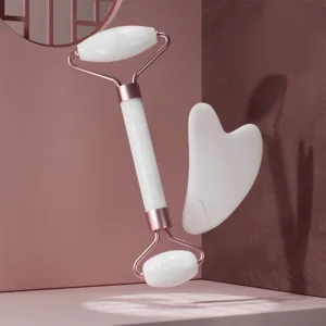 Face And Neck Massager Roller and Guasha Board Resin Non-rose Crystal Jade Roller Beauty Double-ended Massage Skincare Tools — image 2