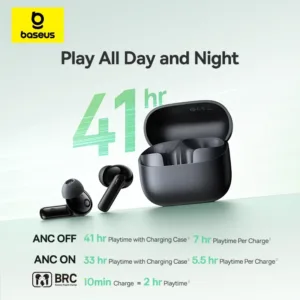 Baseus Bass EP10 NC -43dB Noise Cancelling ANC True Wireless Earbuds Bluetooth 6.0 In-Ear Wireless Earphones 4-Mics ENC Ear buds — image 4