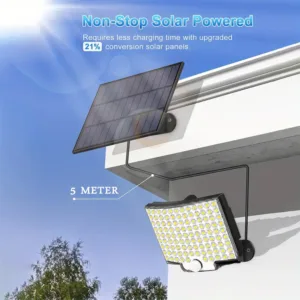 106 LED Solar Motion Light Outdoor Separate Panel Solar Flood Lights 3Light Modes for Garden Garage Street Lamp Outdoor Lighting — image 2