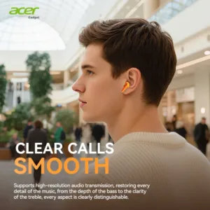 Acer Genuine Wireless Bluetooth Earphones, Semi-In-Ear Type, Latest 6.0 Chip with Stable Transmission, Coil Speaker for Directional Sound Transmission, High-Resolution Audio for Cl — image 3