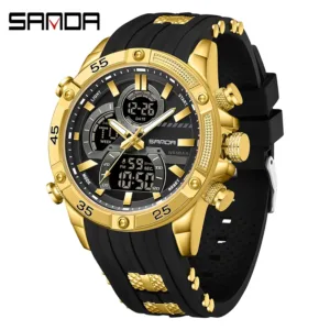 SANDA New 6162 Fashionable Men's Electronic Watch Sports Fashion Multifunctional Waterproof LED Men's Electronic Watch 2025 — image 11