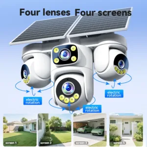 20MP 4 Lens 4 Screen 4G Solar Security Camera Outdoor PTZ WiFi IP Camera 10X Zoom Auto Tracking Wireless CCTV Surveillance — image 2