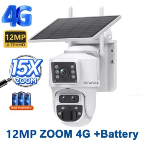 SHIWOJIA 15X ZOOM Solar Camera 4G 12MP Three Lens 360° View 5W Solar Panel Security Outdoor PTZ IP Camera 7800mAh Battery UBOX — image 14