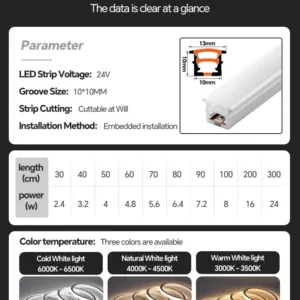 24V Neon LED Strip Light 2PIN Dupont Connector Cuttable 3-Color Optional Flexible for Kitchen Cabinet Closet Shelf Backlight — image 17