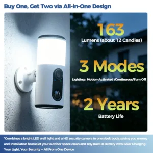ALEVIO 2.5K Solar Camera WIFI Outdoor Wireless Camera Ultra Standby Time Color Night Vision AI Detect Floodlight Security Camera — image 2