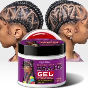 Styling Broken Hair Braiding Gel, Carbom Formula, Edge Control Twisting Gel Tame Frizz & Edges, Braiding Gel, Hailine Control