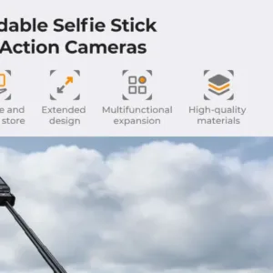 K&F CONCEPT Foldable Selfie Stick for Insta360 X5 X4 X3 DJI Osmo 360 92.5cm/36.4inch Aluminum Alloy Extension Rod Invisible Pole — image 8