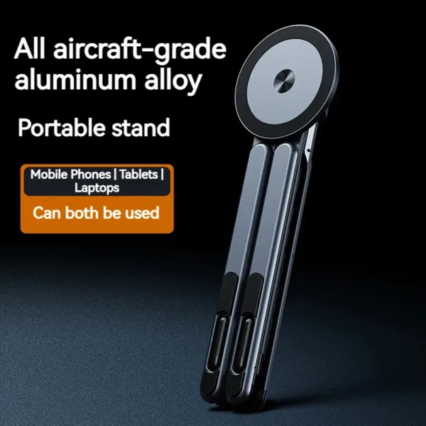 Foldable Magnetic Laptop Stand Aluminum Alloy Portable Adjustable Stand Heat Dissipation Holder Supports Phone Tablet Notebook