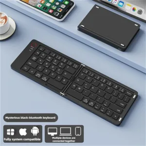 MINGCVIL Mini Foldable Wireless Keyboard Slim Portable Bluetooth Keyboard Rechargeable Folding Keyboard for IOS Windows Android — image 8