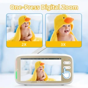 5 Inch Baby Monitor 3x Zoom PTZ Cam APP+monitor Dual Control WIFI Electronic Baby Sitter Two Way Audio Night Vision Baby Phone — image 3