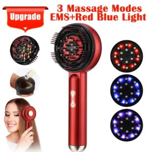 Electric Vibration Massage Comb Red Light Therapy Hair Growth Massage Scalp Brush Anti Hair Loss Liquid Oil Applicator Hair Care — image 7