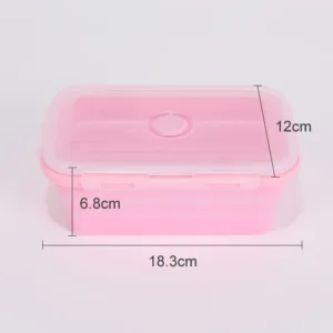 Collapsible Food Storage Containers Foldable Silicone Lunch Containers with Lids, Rectangle Collapsible Bowls Round Food Bowls — image 29